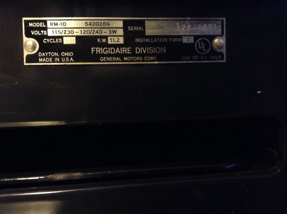 GM Frigidaire Owners we need YOU! Serial Numbers