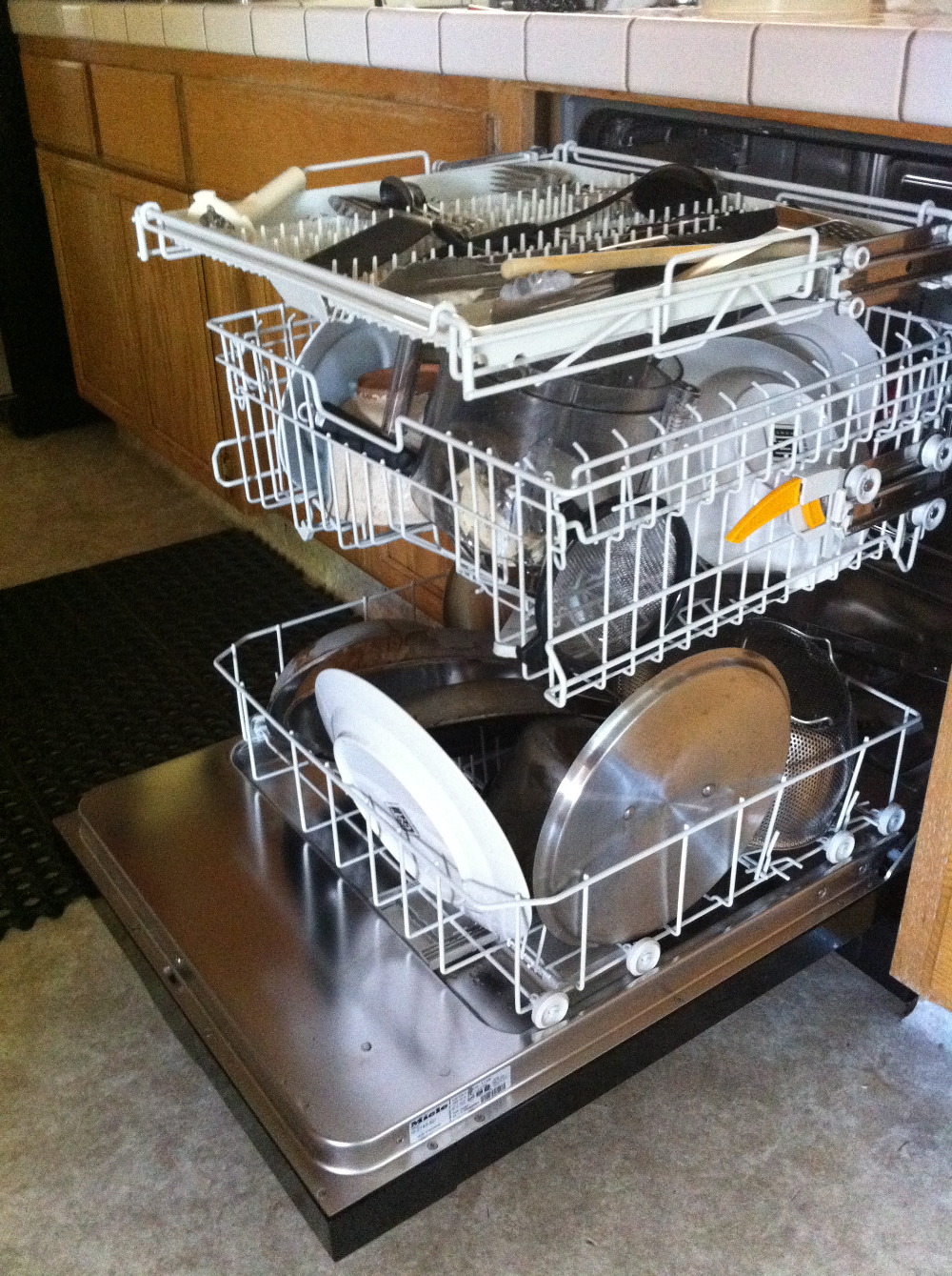 miele dishwasher top rack