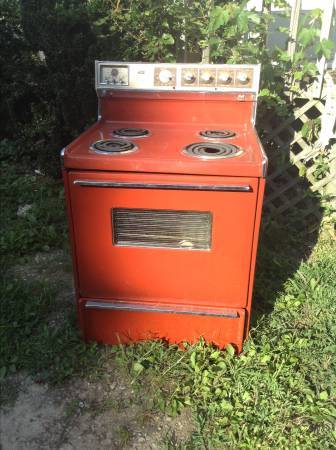 Vintage 1970s Frigidaire RARE Red Poppy GM Electric Stovetop Cooktop Stove  