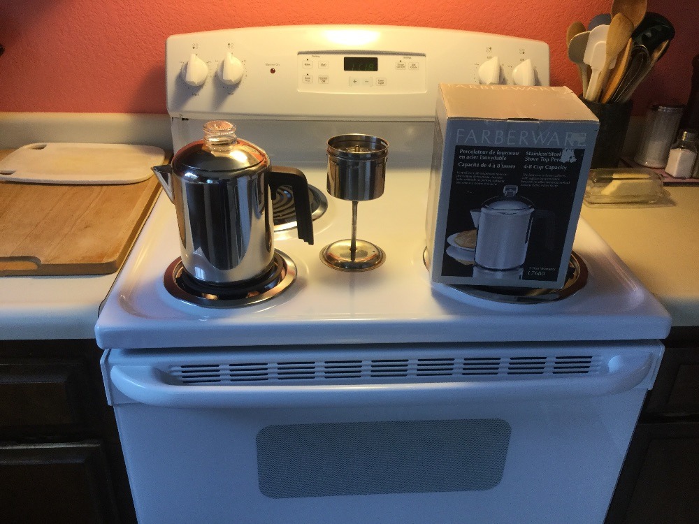 Farberware Percolator Coffee Pot Stainless Steel Stovetop 4-8 Cup