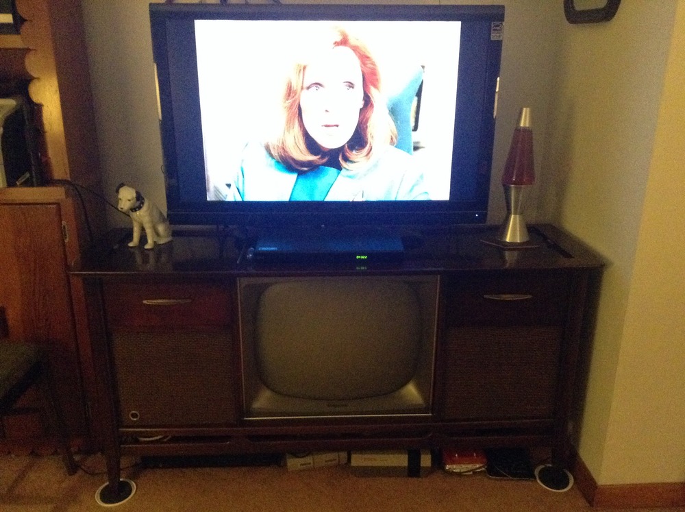 Vintage 1960s 70s Zenith Tv Stereo Wooden Console Cabinet