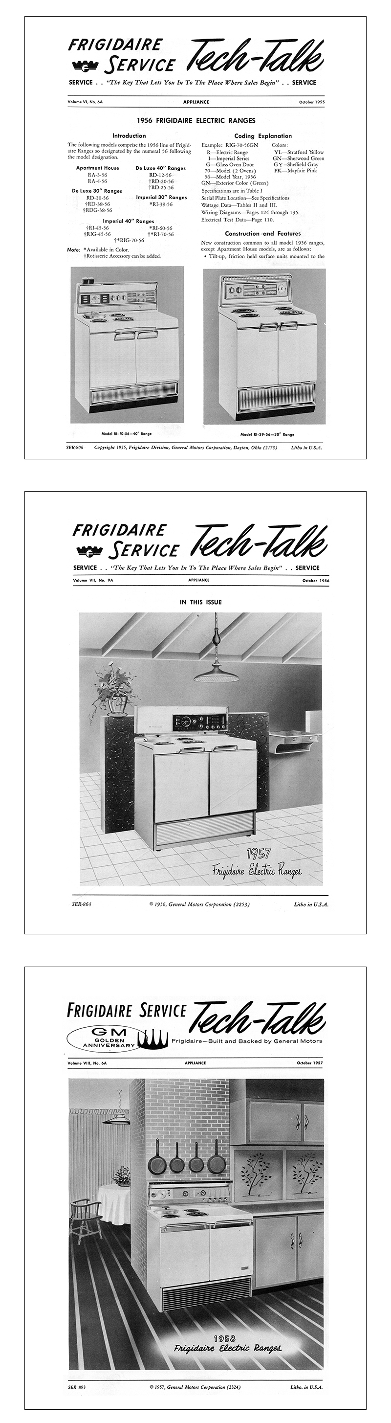 Kitchen Range Library-1956 Frigidaire Electric Range Tech-Talk Service and  Parts Manual