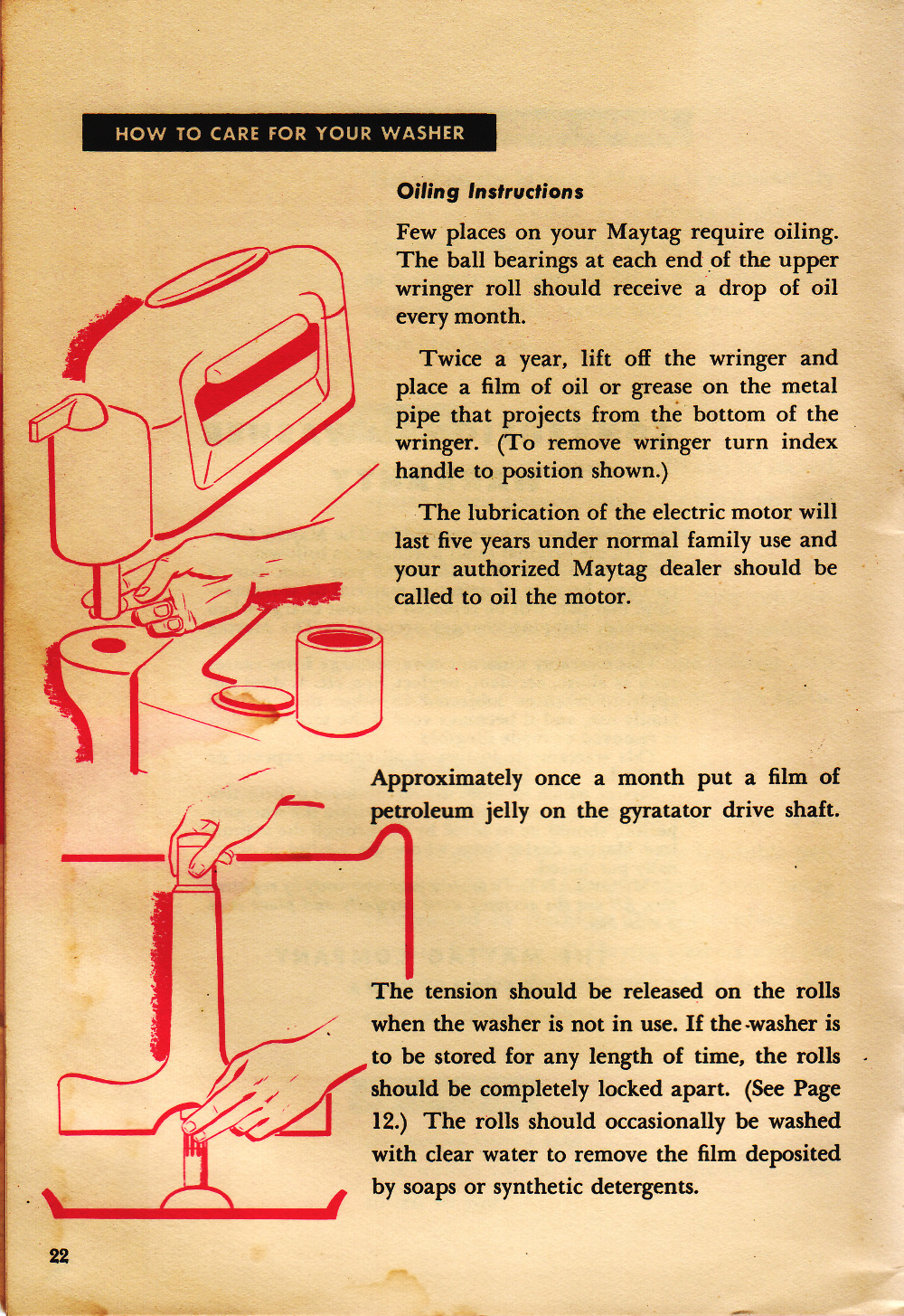 Maytag Wringer Washer Manual - Models E2, J2, and N2